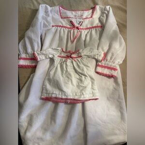 Vintage American Girl White and Pink Nightgown